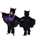 thumbnail image 4 of KAUOD Halloween Bat Onesie Boys Girls Kids Bat Wings Fleece Hood Fuzzy Ears Zipper Jumpsuit Halloween Outfit Birthday Party Onesie, 4 of 5