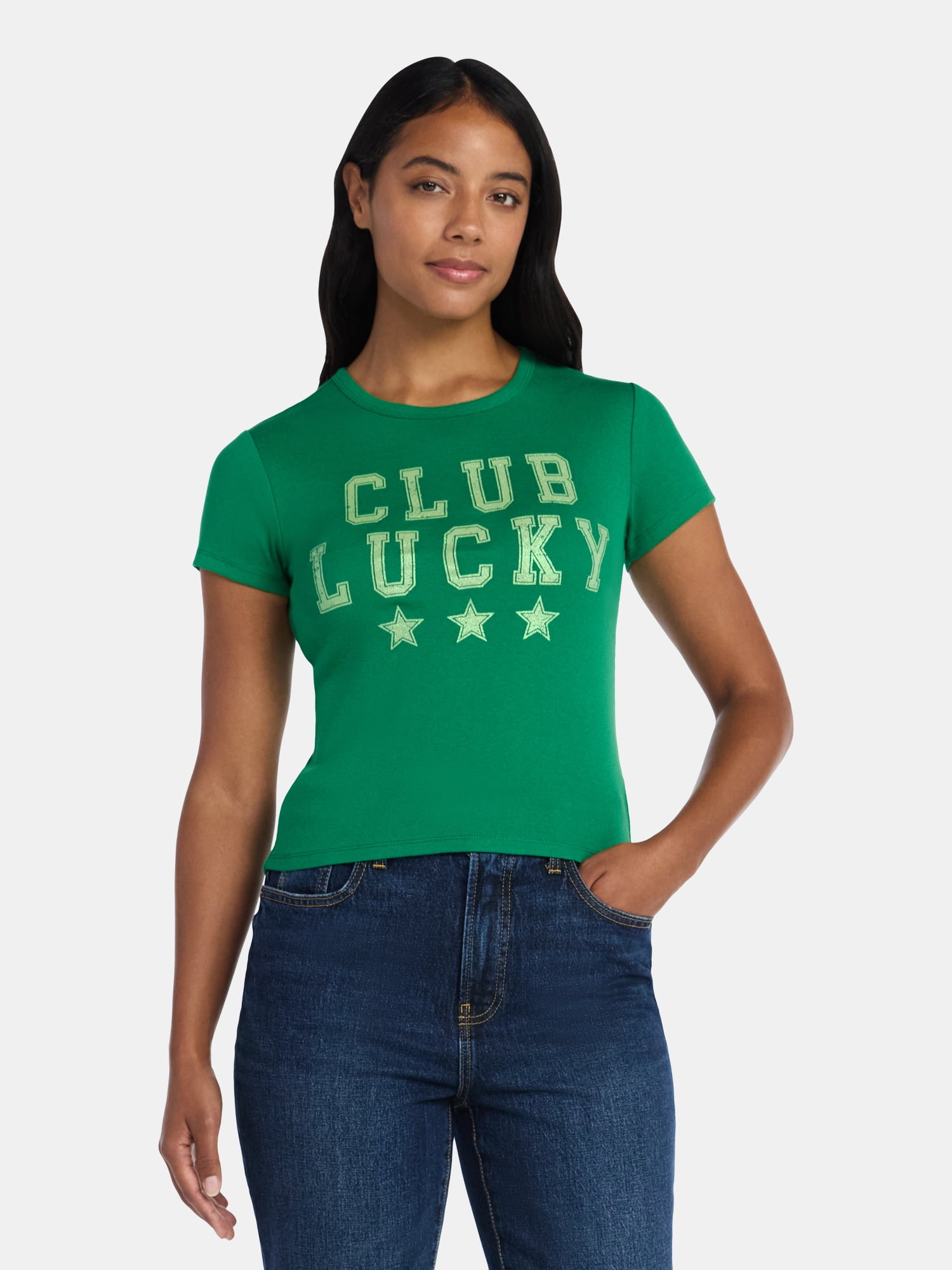 St. Patrick's Day Club Lucky Women's Graphic Tee with Short