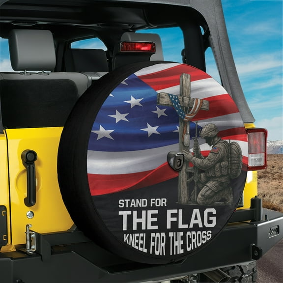 Lotusprinthandmade US Veteran Eagle Spare Tire Cover With Backup Camera Hole 6 Sizes (27 in.), america flag veteran tire cover