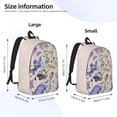 thumbnail image 4 of XMXT Backpack for School Work, Purple Floral Butterfly Decoration Canvas Bookbag Travel Bag for Women Men, S, 4 of 7