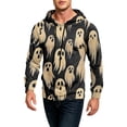 thumbnail image 6 of GrmtClth Mens Hoodies Halloween Cartoon Ghost Pumpkin Bat Witch All Over Print Athletic Daily Tops Khaki M, 6 of 8