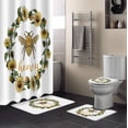 thumbnail image 1 of FMSHPON Bee 4 Piece Bathroom Set Shower Curtain Bath Rug Contour Mat and Toilet Lid Cover, 1 of 7