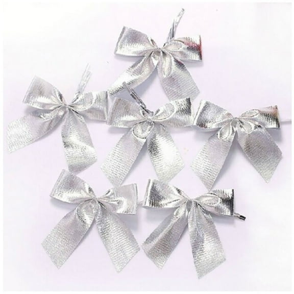 Taotanxi 12pcs Christmas Tree Decrations Bowknot Cute Wedding Party Home Decration Wreath Hanger Garlands Decor Bows Silver