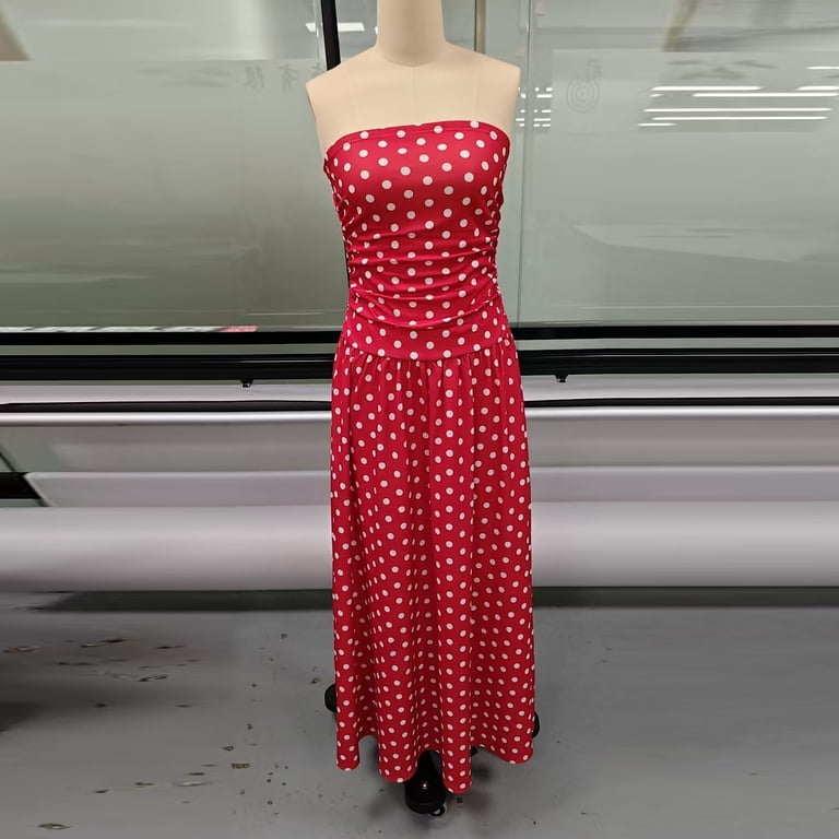 red strapless dress casual Morrigan Red Strapless Maxi Dress - US 4