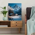 thumbnail image 5 of Austrian Alps Winter Log Cabin Canvas Print, Snow Wonderland Seasonal Home Wall Decor Art, 5 of 8