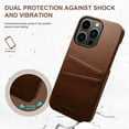thumbnail image 4 of Jiahe For iPhone 14 Pro Max,Slim Hybrid Shockproof Card Holder  PU Leather Case Cover,Brown, 4 of 7