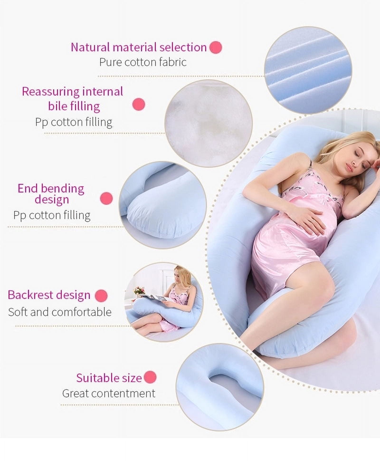 CradlePlanet Organic Cotton Pregnancy Pink Pillow Maternity Pillow Nursing and Back Support Pillow