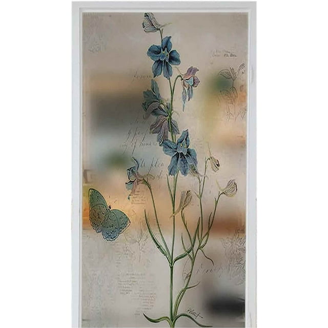 Frosted Window Film Privacy Sticker Watercolor Fall Texture Old Paper. 17.7" x 39" Window Privacy Film See Out not in