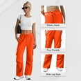 thumbnail image 2 of Livrdious Wide Leg Cargo Sweatpants for Women Casual Drawstring High Waisted Baggy Sweat Pants with Pockets, 30'' Inseam, 2 of 8