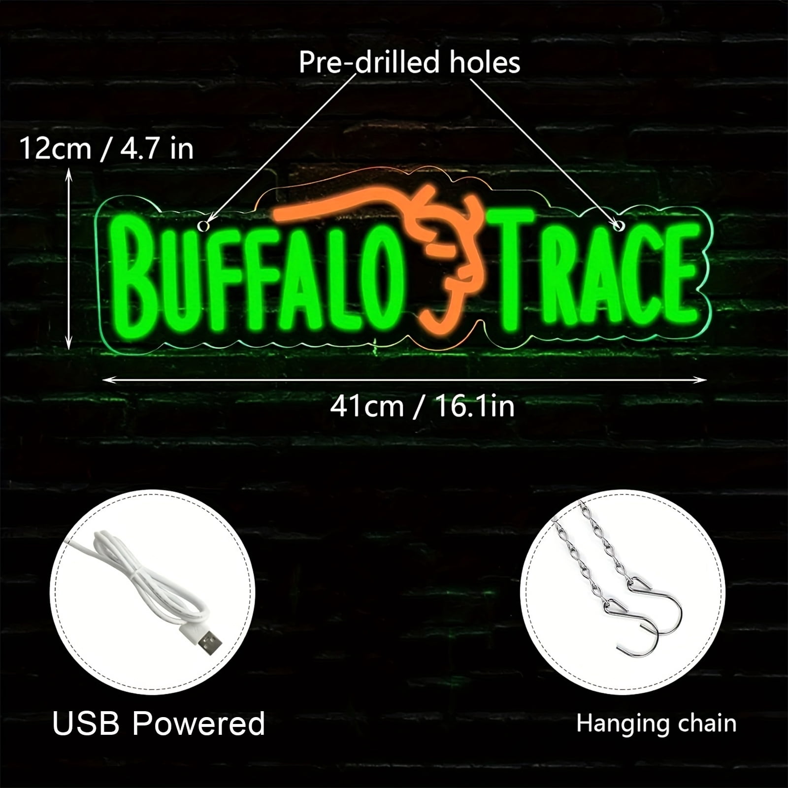 UPONRAY Whiskey Neon Signs, 16.1"*4.7" Dimmable & USB-Powered LED Neon Light, Stylish Wall Decor for Bar, Party, Restaurant, Living Room, Man Cave