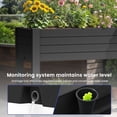 thumbnail image 5 of ModFusion Raised Garden Bed with Lockable Rolling Wheels, Divider, Monitoring Water System, Balcony Storage Shelf, 2 Tier Elevated Planter Boxes, 21 Gallon, Patio Carts, Black, 5 of 7
