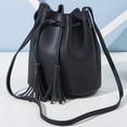 thumbnail image 3 of Bucket Bag Fashion Drawstring Tassel Vintage Crossbody Bag Shoulder Purse, 3 of 8