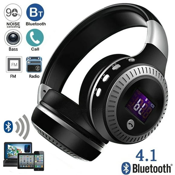 B19 Sans Fil Bluetooth Casque Stéréo Basse Écouteur avec Microphone FM Radio TF Carte Jouer Écran LCD