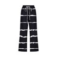 thumbnail image 4 of WXLWZYWL Items Free Shipping Summer Linen Capris for Women Striped Casual Summer Wide Leg Pants Drawstring Elastic High Waist Jogger Travel Beach, 4 of 5