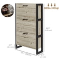 thumbnail image 3 of HOMCOM Shoe Cabinet with 3 Flip Drawer Cabinet, Walnut, 3 of 10