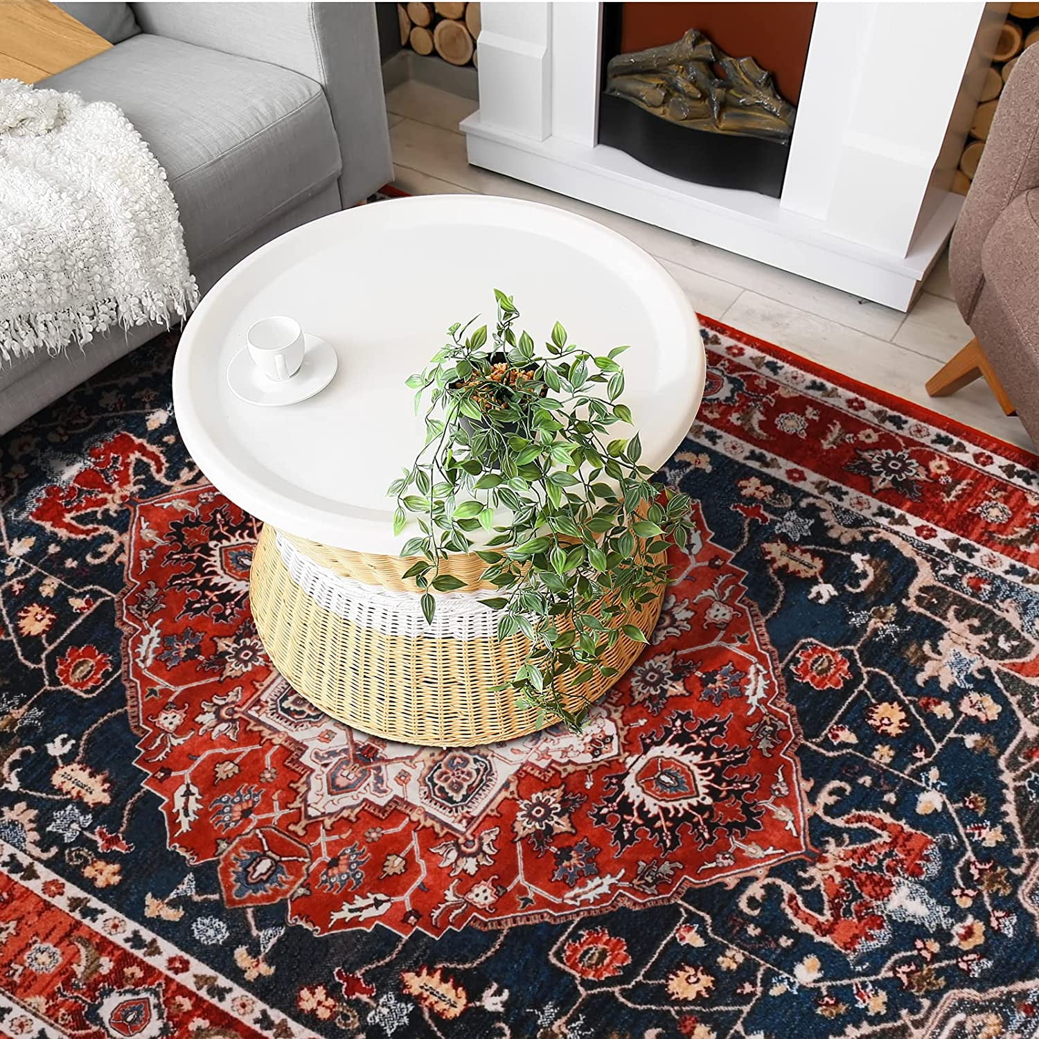 Softlife Oriental Traditional Area Rug for Living Room 5x8 ft