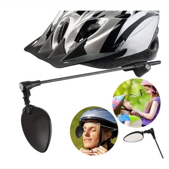 360° Adjustable Bike Helmet Rearview Mirror - Lightweight Aluminum Alloy, Fit, Oval Shape, Non-Spherical Lens for Enhanced Safety and Easy Installation