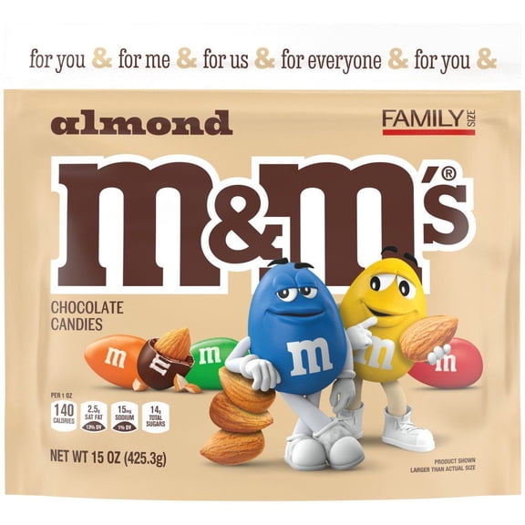 2 Pack - M&M'S Almond Chocolate Candy - Family Size - 15 oz Packaging may vary