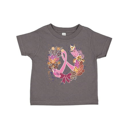 

Inktastic Breast Cancer Awareness Wreath Pink Ribbon Gift Toddler Toddler Girl T-Shirt