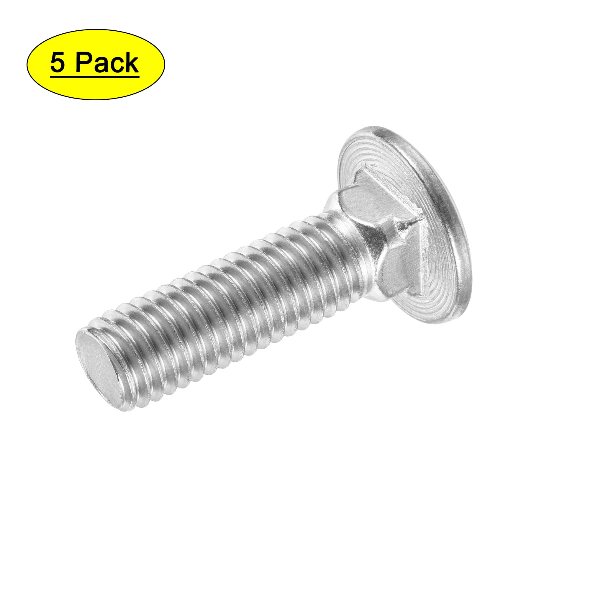 Uxcell Stainless Steel Carriage Bolt, Round Head Square Neck Screws 1/2 ...