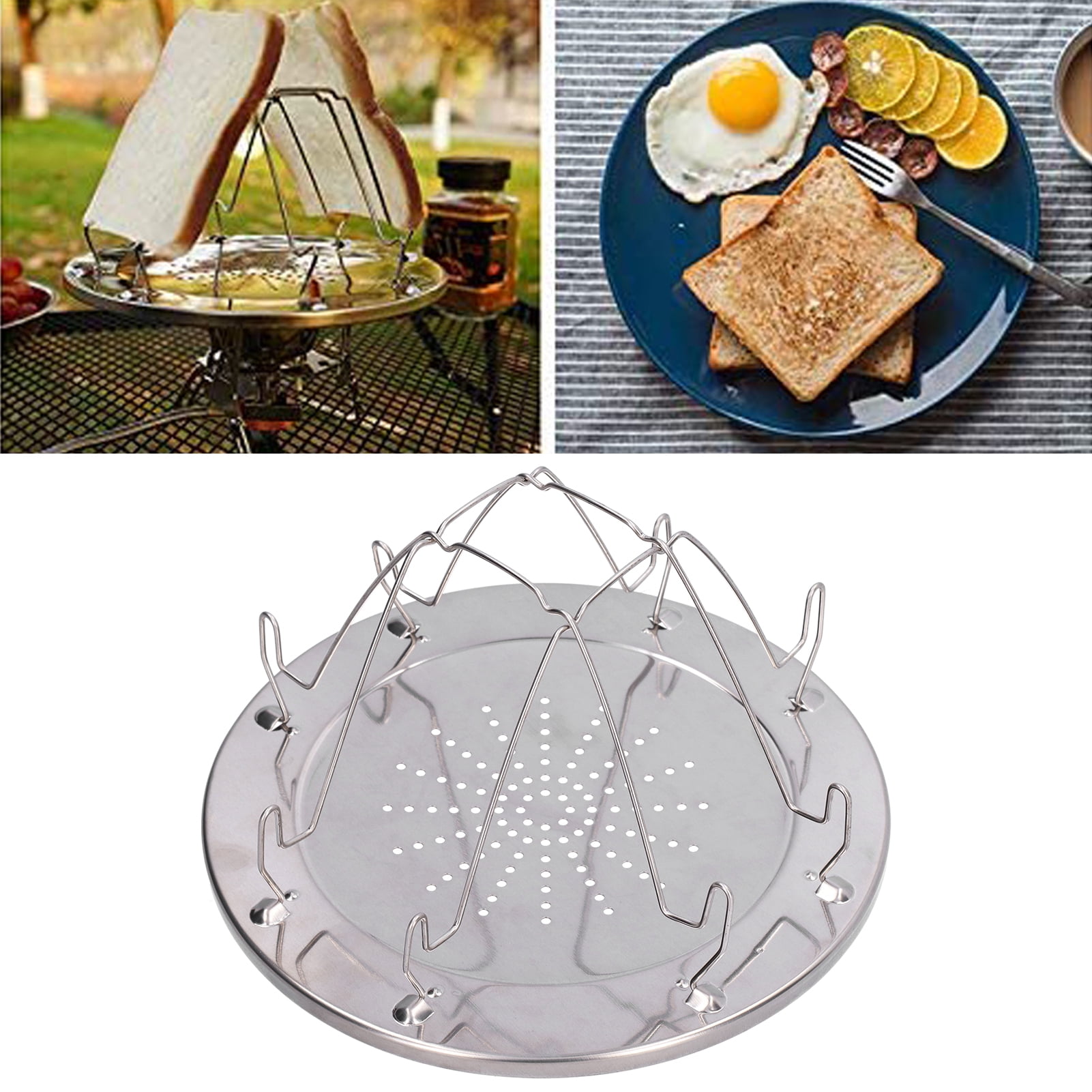 Mgaxyff Stainless Steel Camping Toaster Rack Holder,Folding Camp Stove