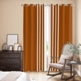 thumbnail image 3 of Burnt Orange White Stripe Kitchen Curtains 96 Inch Length, Modern Rustic Vertical Striped Grommet Top Bedroom Living Room Curtains, Light Filtering Cafe Curtain Drapes 2 Panels Set 104''x96'', 3 of 9