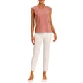 thumbnail image 3 of INSPIRE CHIC Women's V Neck Sleeveless Basic Work Blouse Top M Salmon Pink, 3 of 6