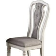 thumbnail image 2 of Dining Chair with Button Tufted Backrest Padded Seat Set of 2 White and Gray - Saltoro Sherpi, 2 of 5