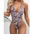 thumbnail image 4 of Aoochasliy Swimsuit Clothes Women One-Piece Snake Print Bikini Push-Up Pad Swimwear Hollow Out Swimsuit Beachwear, 4 of 9