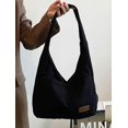 thumbnail image 3 of LHSHIDU Corduroy Shoulder Bag Winter Fall Fashion Crescent Bag Womens Mens Wide Strap Tote Handbag Solid Color, 3 of 6