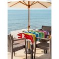 thumbnail image 3 of Outdoor Tablecloth with Umbrella Hole for Patio/Picnic/Party/Camping, Colorful Hands Print Waterproof Table Cloth Square Cover Washable, Cartoon Cute Funny Love Heart Beige (54"x 54"), 3 of 8