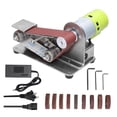 thumbnail image 2 of Multifunctional Grinder Mini Electric Belt Sander Polishing Grinding Machine Cutter Edge Sharpener with 10pcs 30mm Sanding Paper ,High Dust Collection Efficiency, 2 of 6