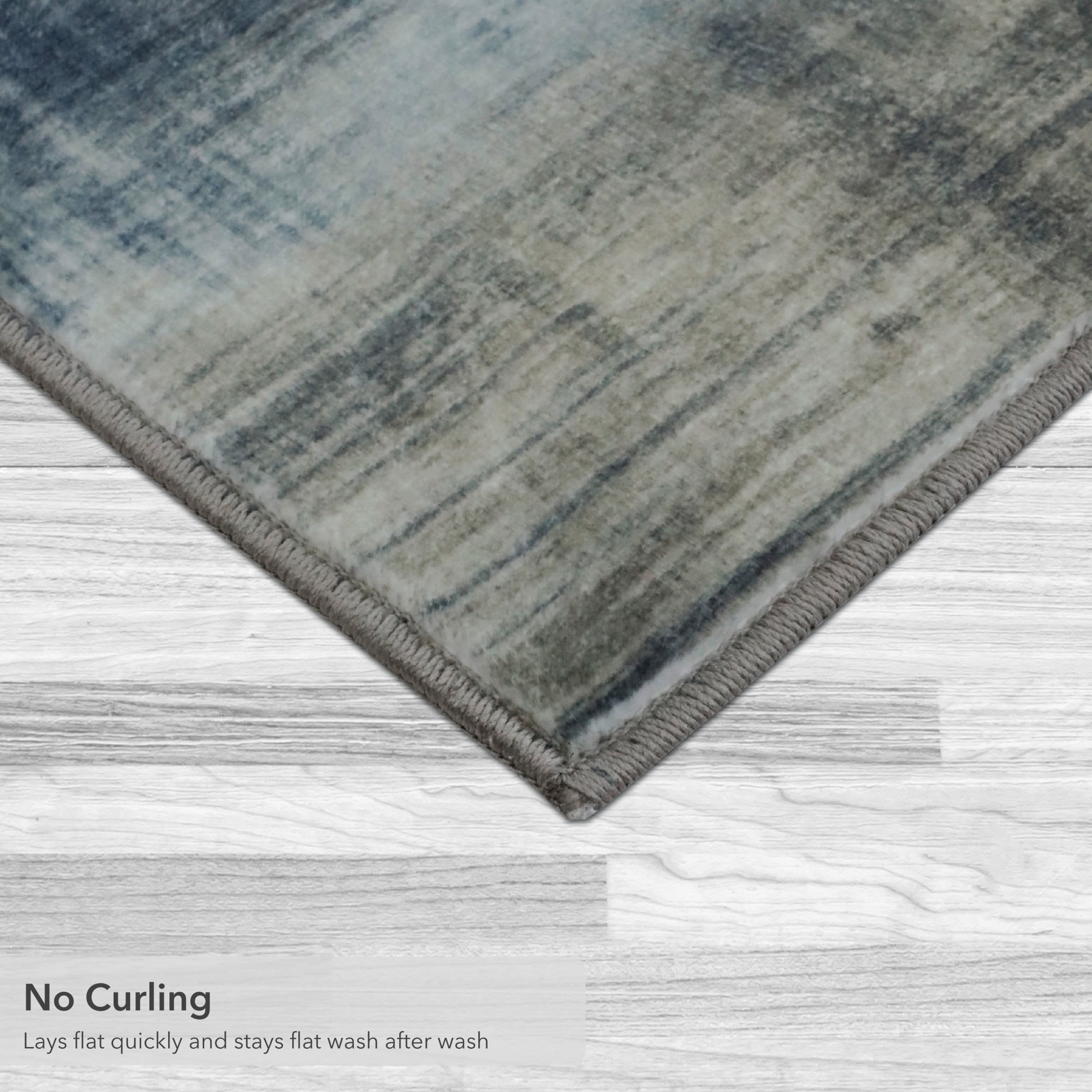 Washable Skid-Resistant Runner Rug Geometric Taupe 24" x 72"