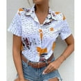 thumbnail image 2 of Camisa informal de temperamento con estampado floral de manga corta elegante y cómoda con cuello en V para mujer OAVQHLG3B Store lin121212, 2 of 5