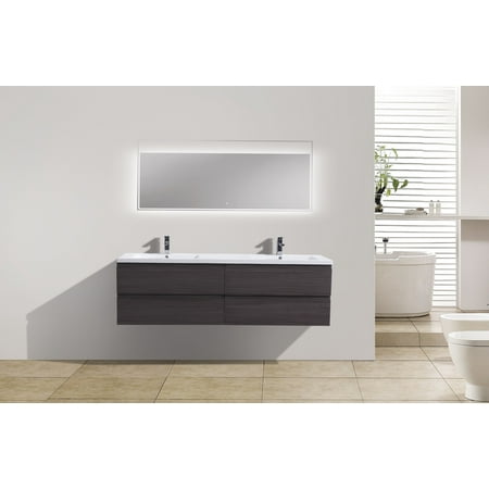 Bohemia Series 72 Inch Wall Mounted Double Sink Bathroom Vanity