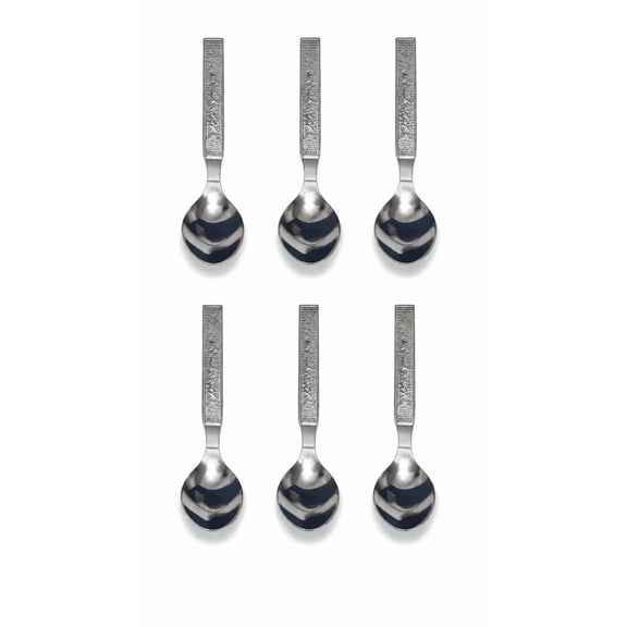 Stainless Steel Tea Spoon Set with Engraved Handles, Reusable Coffee and Dessert Spoons for Home Kitchen and Dining, Pack of 6