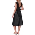 thumbnail image 3 of INSPIRE CHIC Women's Satin Tank Nightdress Lace Trim V-Neck Sleepwear Sleeveless Pajama Dress Midi Nightgowns M Black, 3 of 6