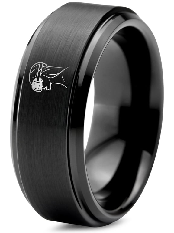 Set of 2 Black Valentines Tungsten Ring Gamer 21st Birthday Luxury Gifts for Him Boyfriend Unique