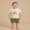 Beige, variant on Toddler Boy Shorts Set Letter Tractor Print Short Sleeve Round Neck T-Shirt with Solid Shorts 2Pcs Outfit