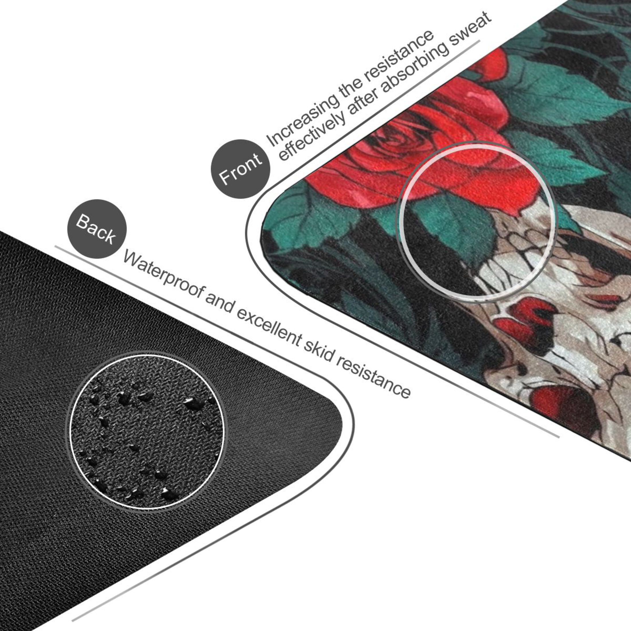 BZSMCE Yoga Mat Women Fitness Mat Floral Skulls Pattern