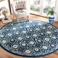 thumbnail image 3 of SAFAVIEH Evoke Charlotte Floral Geometric Area Rug, Royal/Ivory, 6'7" x 6'7" Square, 3 of 10