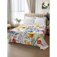 thumbnail image 2 of Leaf Flower Full Size Flat Sheet, Wrinkleproof & Fadeproof Cooling Flat Bed Sheet Only, Plant Floral Garden Leaf Spring Summer Breathable Soft Bedding Top Sheets 81 x 96 Inches, 2 of 8