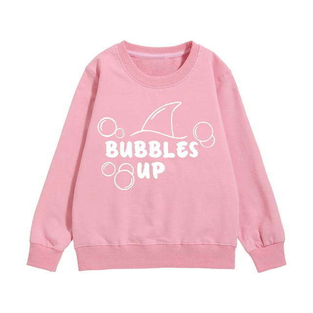 MIASHUI Chandails à Manches Longues pour Filles, Imprimé Lettres, Chaud, Rose, 6-7 Ans