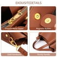 thumbnail image 5 of FALAN MULE Women’s Tote Bag Leather Crossbody Handbag Top Handle Satchel Purse with Adjustable Strap, Multi-Compartment Shoulder Bag, 5 of 7