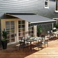 thumbnail image 3 of YYAo Patio Awnings Sun Shade Shelter, Patio Awnings, 12' x 10' Electric Awning, Retractable Awning with Remote Controller and Manual Crank Handle, Black, 3 of 11