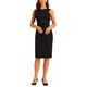 thumbnail image 2 of Vestido de tubo sin mangas INSPIRE CHIC para oficina de mujer, cuello redondo, con cinturón, vestido de lápiz XS negro, 2 of 6