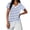 Blue, variant on Staron Women's Casual Striped V-Neck Short Sleeve T-Shirt Top Basic Comfy Relaxed Loose Fit Fashion Tee, Navy M