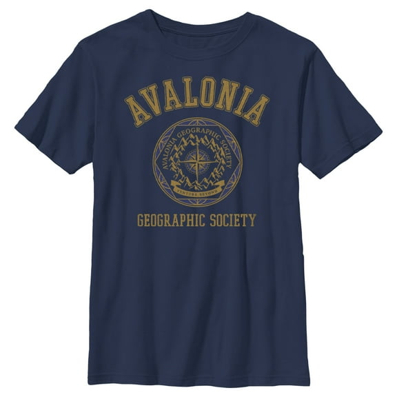 Boy's Strange World Avalonia Geographic Society  Graphic Tee Navy Blue X Small