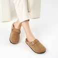 thumbnail image 7 of Ecetana Womens Suede Clogs Comfort Slip-On Mules with Adjustable Buckle Strap Indoor Outdoor Sandals, 7 of 7
