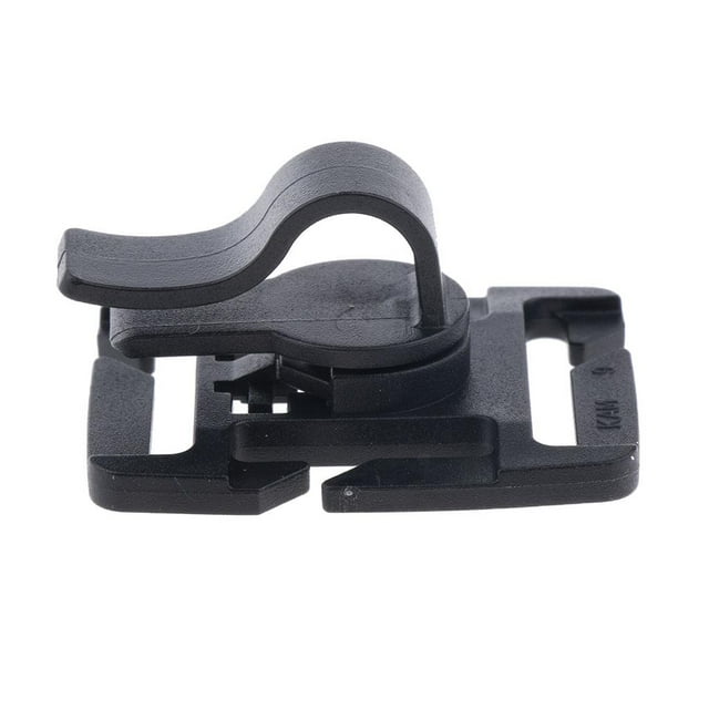 Accesorio de clip de de abrazadera de tubo de plástico giratorio de 360 degree para mochila de hidratación Negro Zulema Soporte para tubo de vejiga de agua
